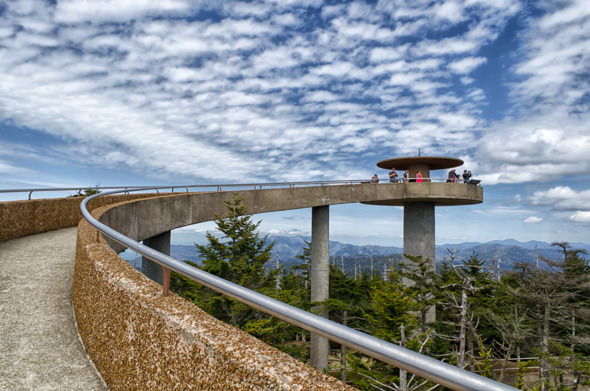 Panoramic views from Clingmans Dome observation tower